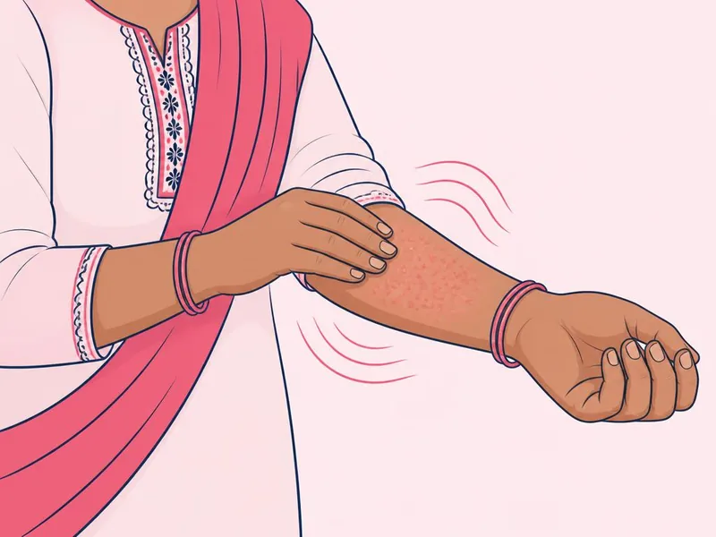 Illustration of skin allergy and itching at Dr. K. Monalisa Gupta's skin clinic in Motihari