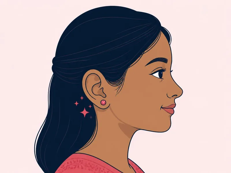 Illustration of ear piercing at Dr. K. Monalisa Gupta's skin clinic in Motihari