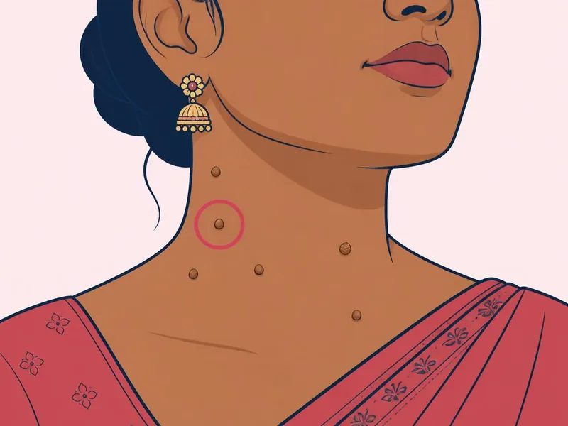 Illustration of wart and skin tag removal at Dr. K. Monalisa Gupta's skin clinic in Motihari